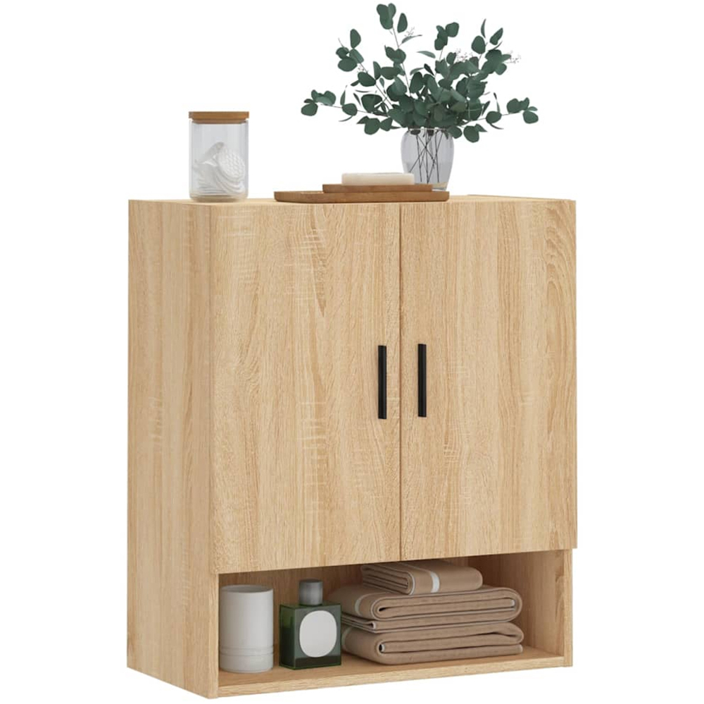 vidaXL 2 Door Single Shelf Sonoma Oak Wall Cabinet Image 3