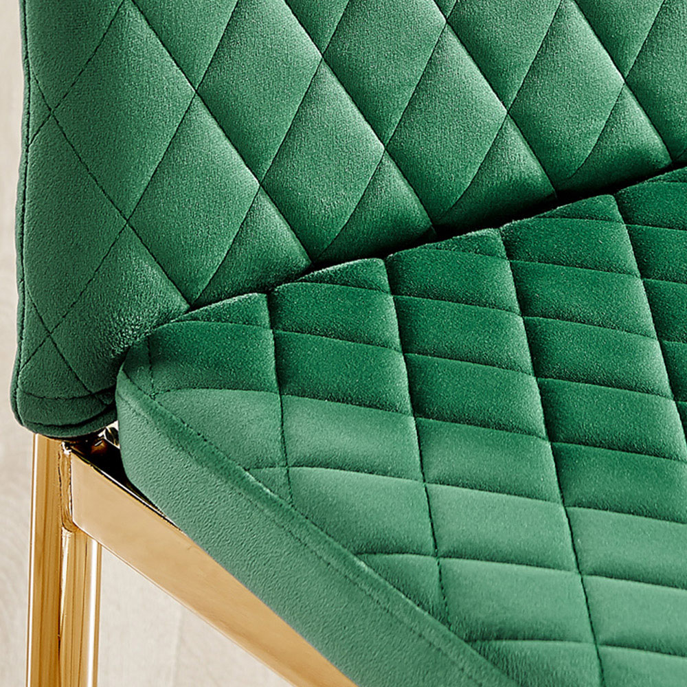 Furniturebox Copeland Valera Marble Effect 4 Seater Dining Set White Green and Gold Image 8