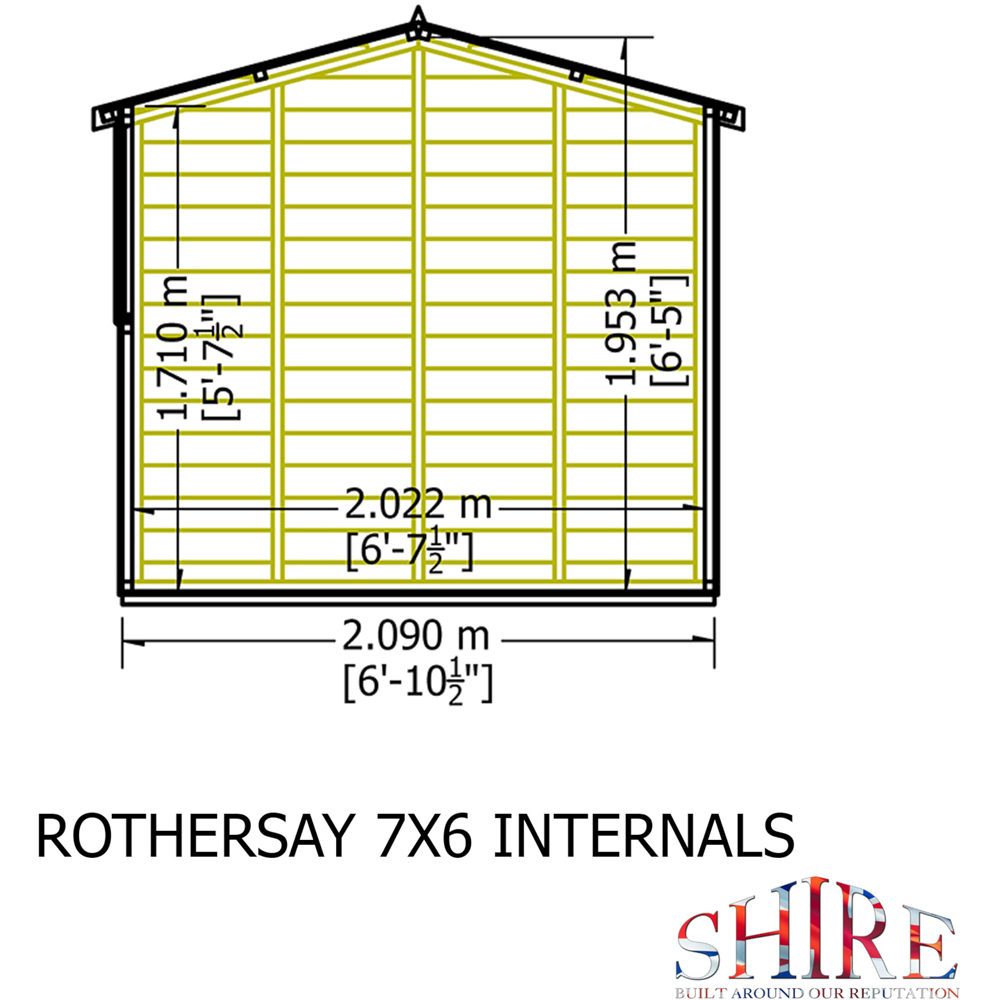 Shire Rothesay 7 x 9ft Shiplap Apex Garden Shed Image 7