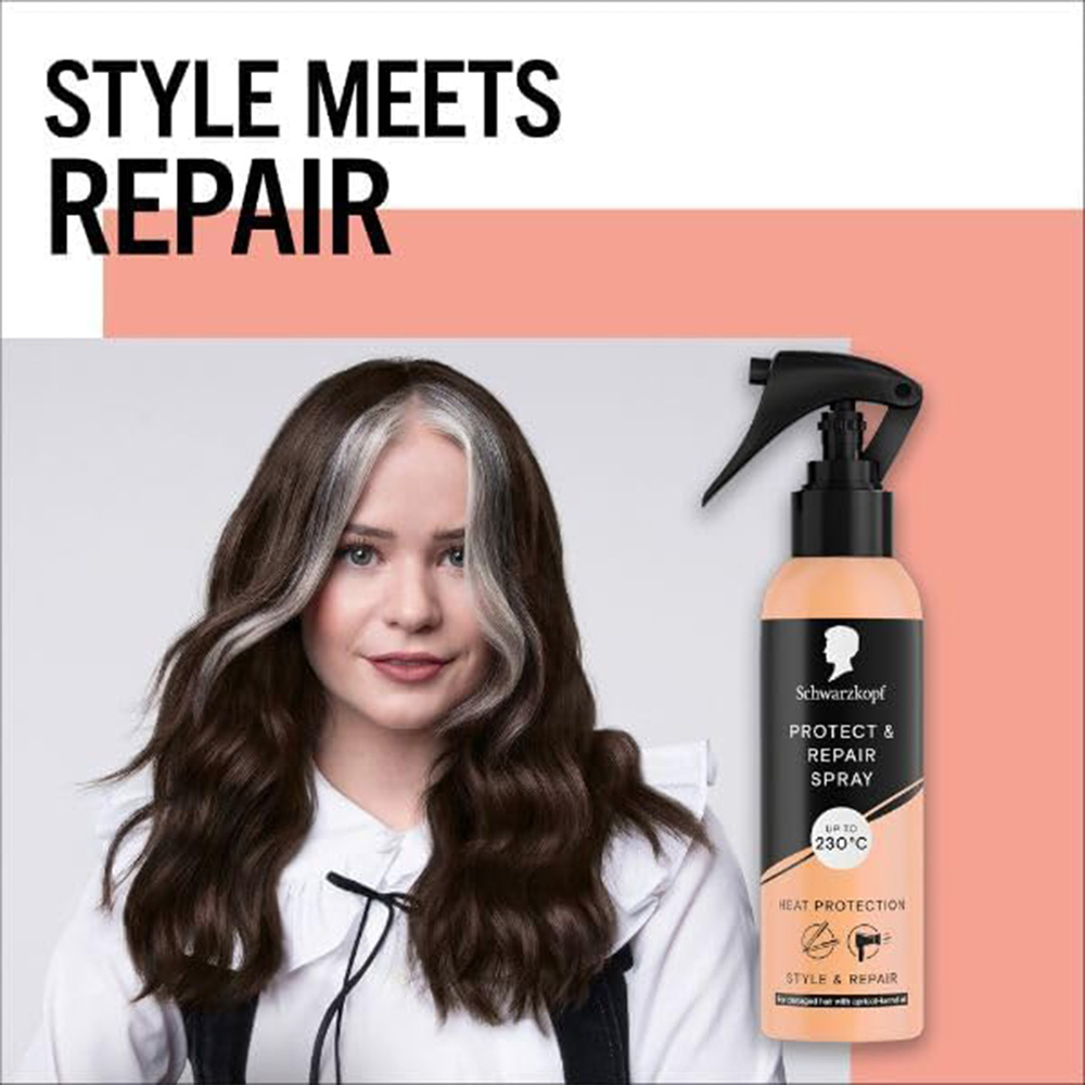 Schwarzkopf Styling Caring Protect and Repair Heat Protection Hair Mist Spray 150ml 6 Pack Image 6