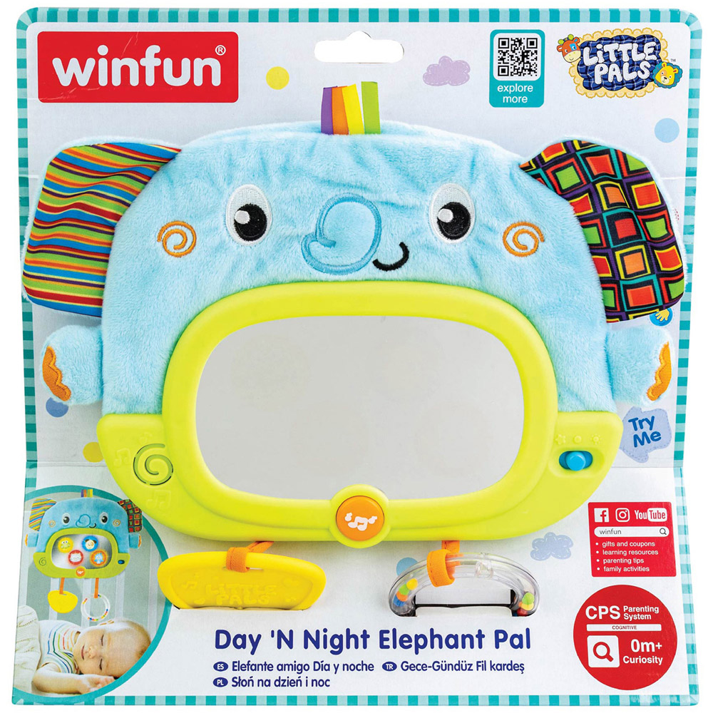 Winfun Little Pals Day N Night Semi-Soft Elephant Pal Interactive Plush Toy Image 2