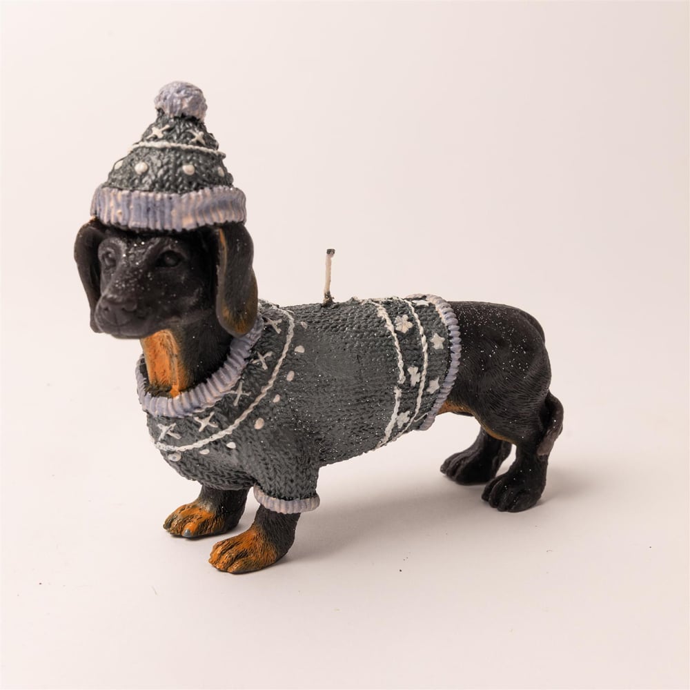 Shatchi Black Dachshund Wiener Dog Decorative Candle Image 2