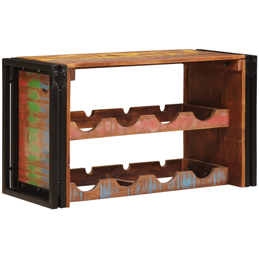 vidaXL 8 Bottle Brown Solid Reclaimed Wood Wall Mounted Wine Rack Image 4
