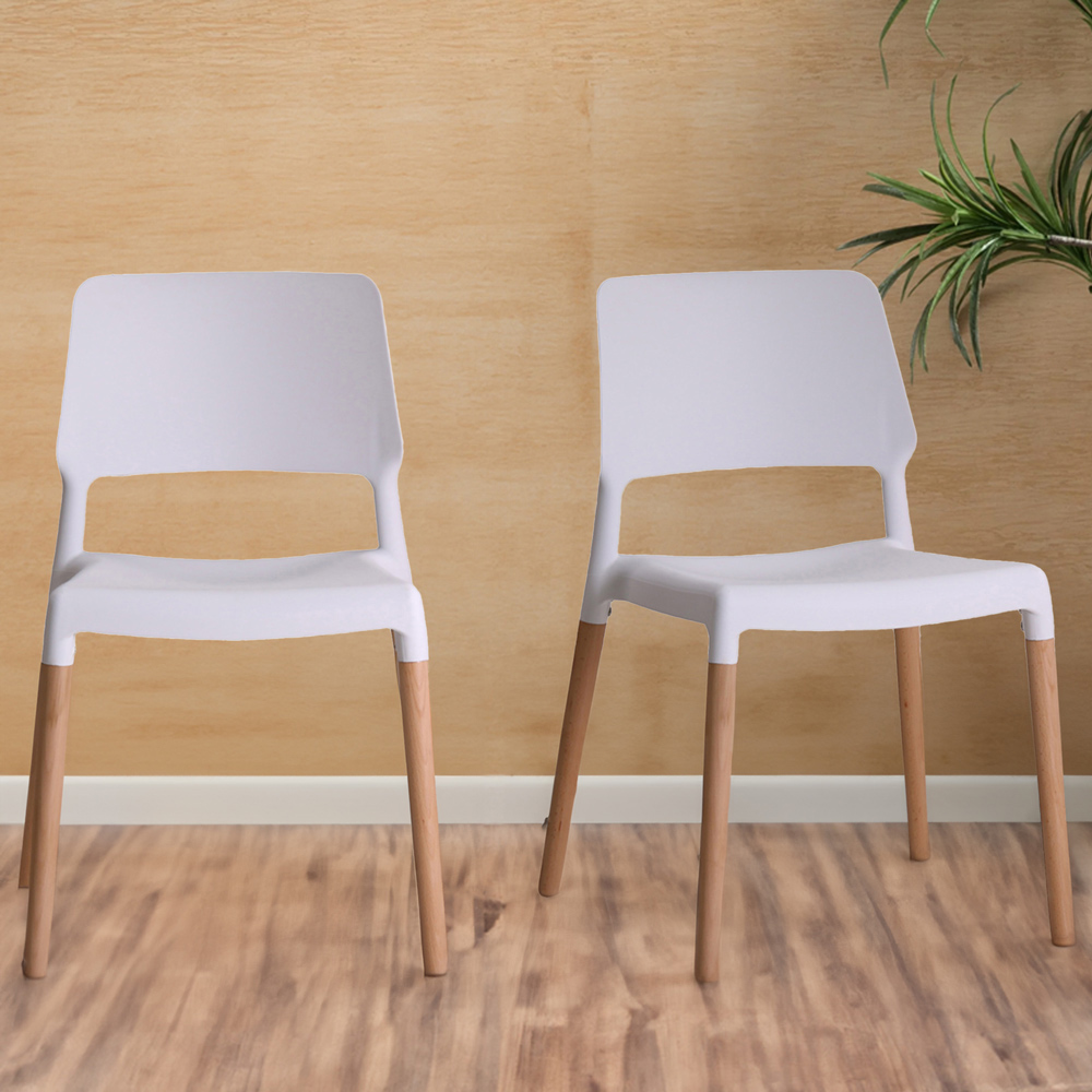 Riva Set of 2 White Dining Chair Image 1