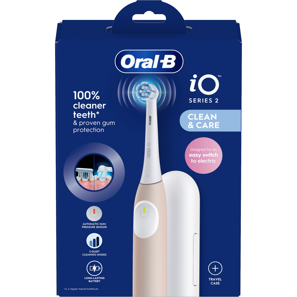 Oral-B iO2 Series Calm Pink Rechargeable Electric Toothbrush with Travel Case Image 4