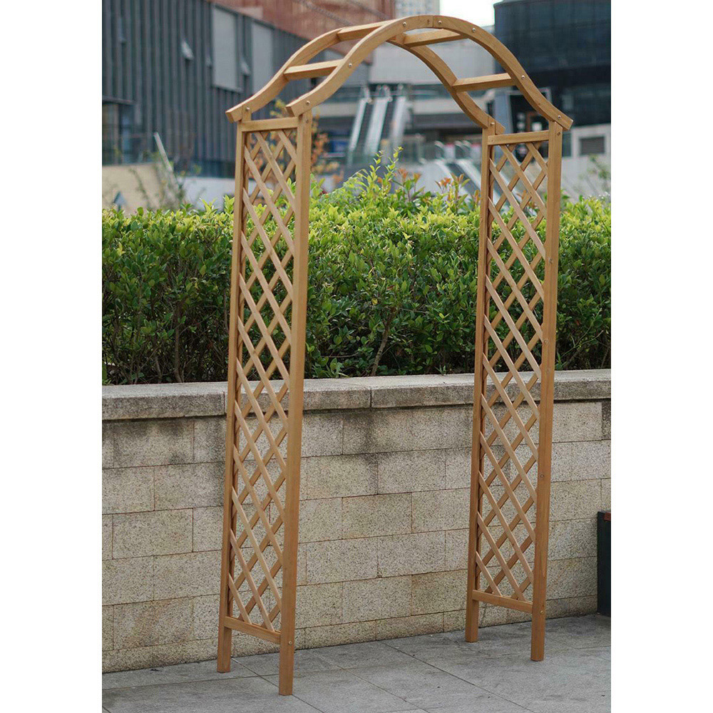 Gr8 Garden 1.1 x 2.2m Wooden Arch Pergola with Trellis Image 4