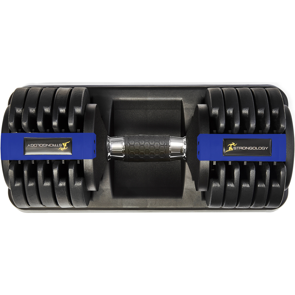 Strongology Black Adjustable Dumbbell and Weights Set 20kg Image 6