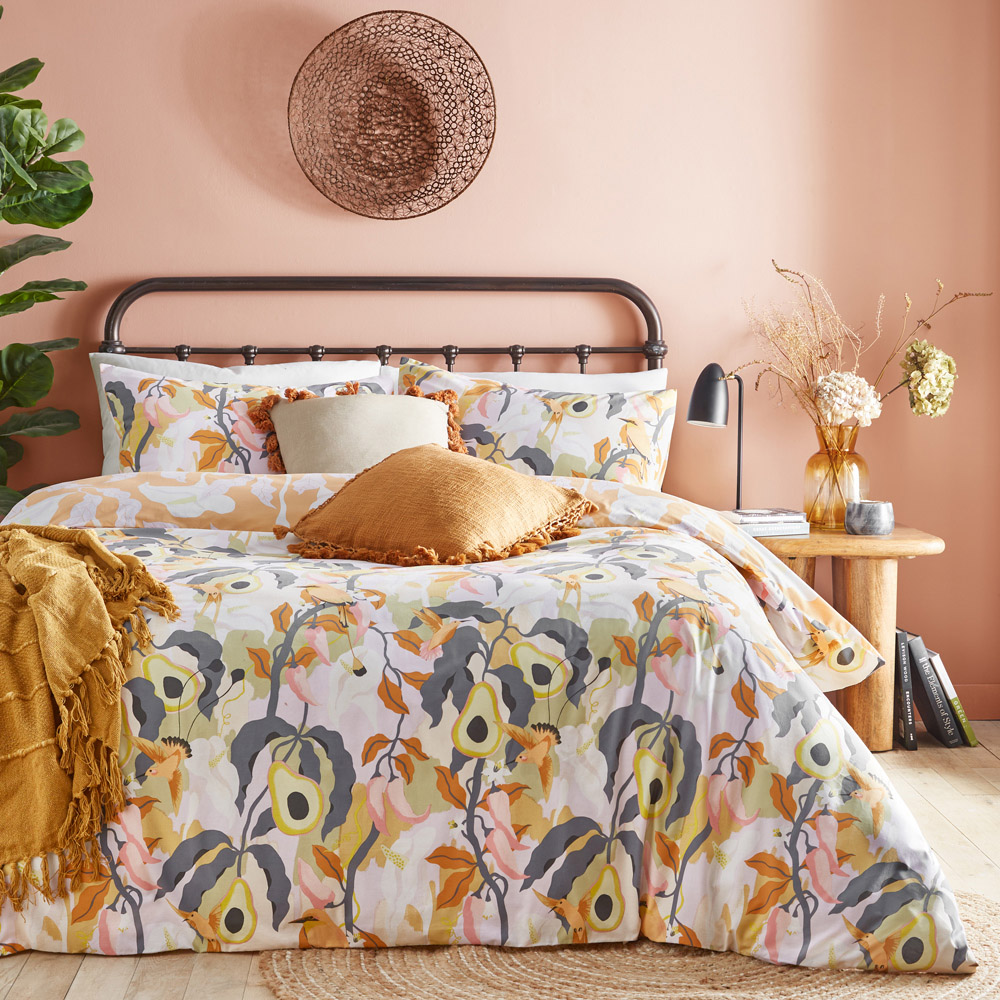 furn. Huerta Double Multicolour Tropical Duvet Cover Set Image 4