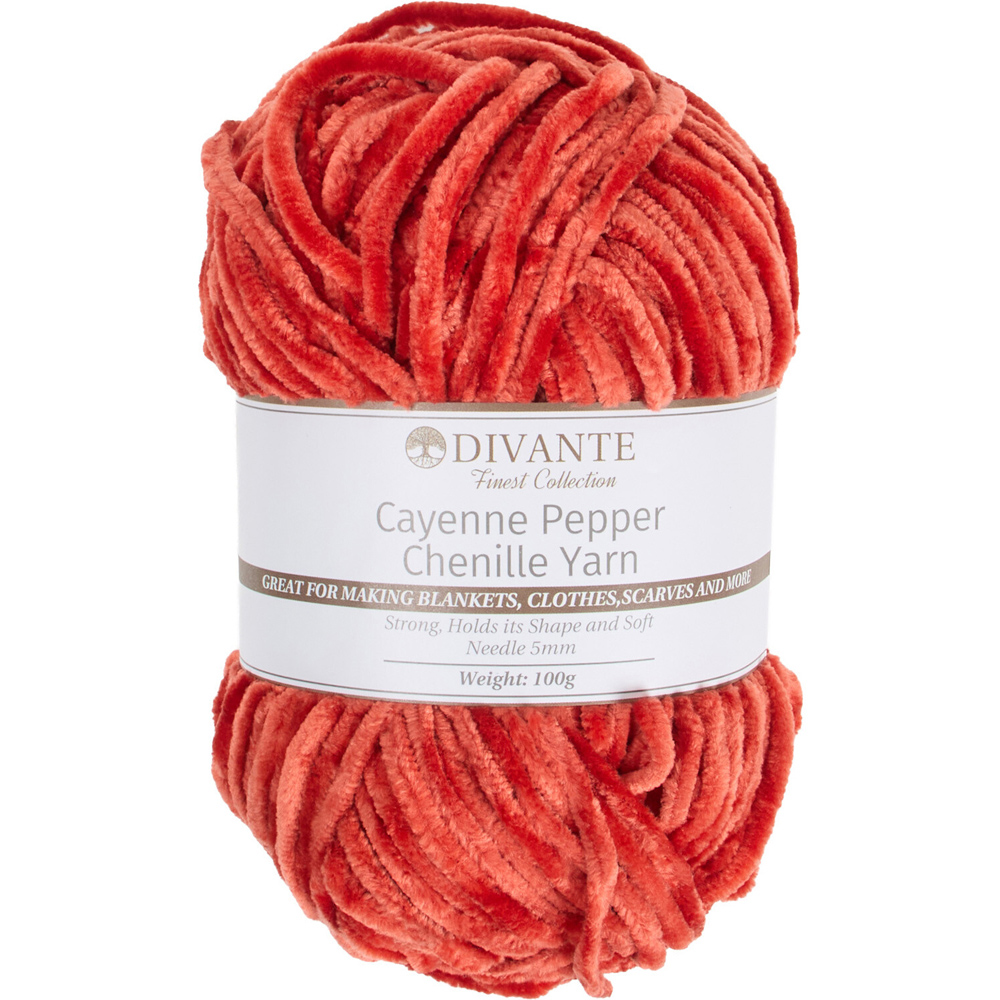 Chenille Yarn Cayenne Pepper Image 1