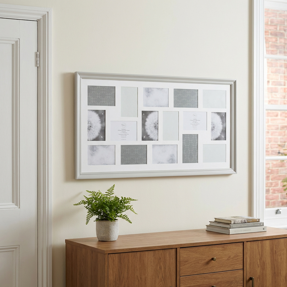 Soft Grey Aperture Collage Photo Frame 19 x 35.2 inch Image 2