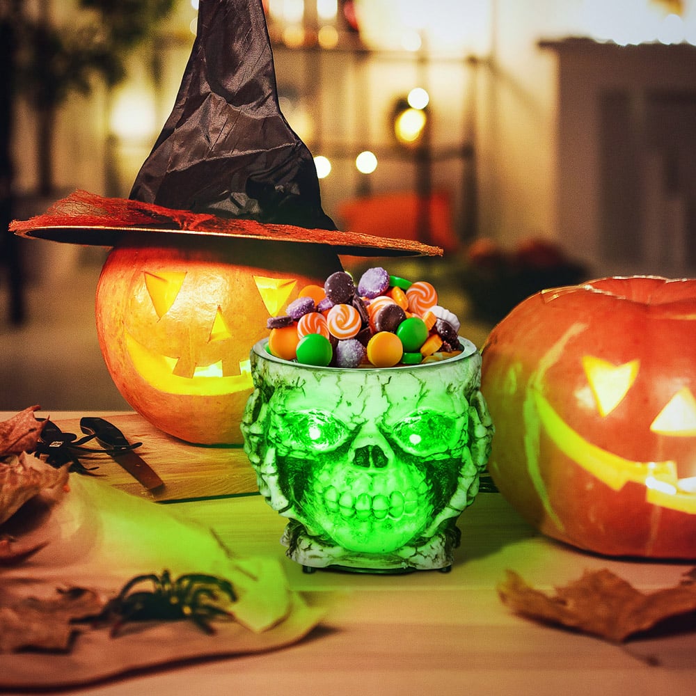 HOMCOM Skeleton Candy Bowl Outdoor Halloween Decoration Image 2