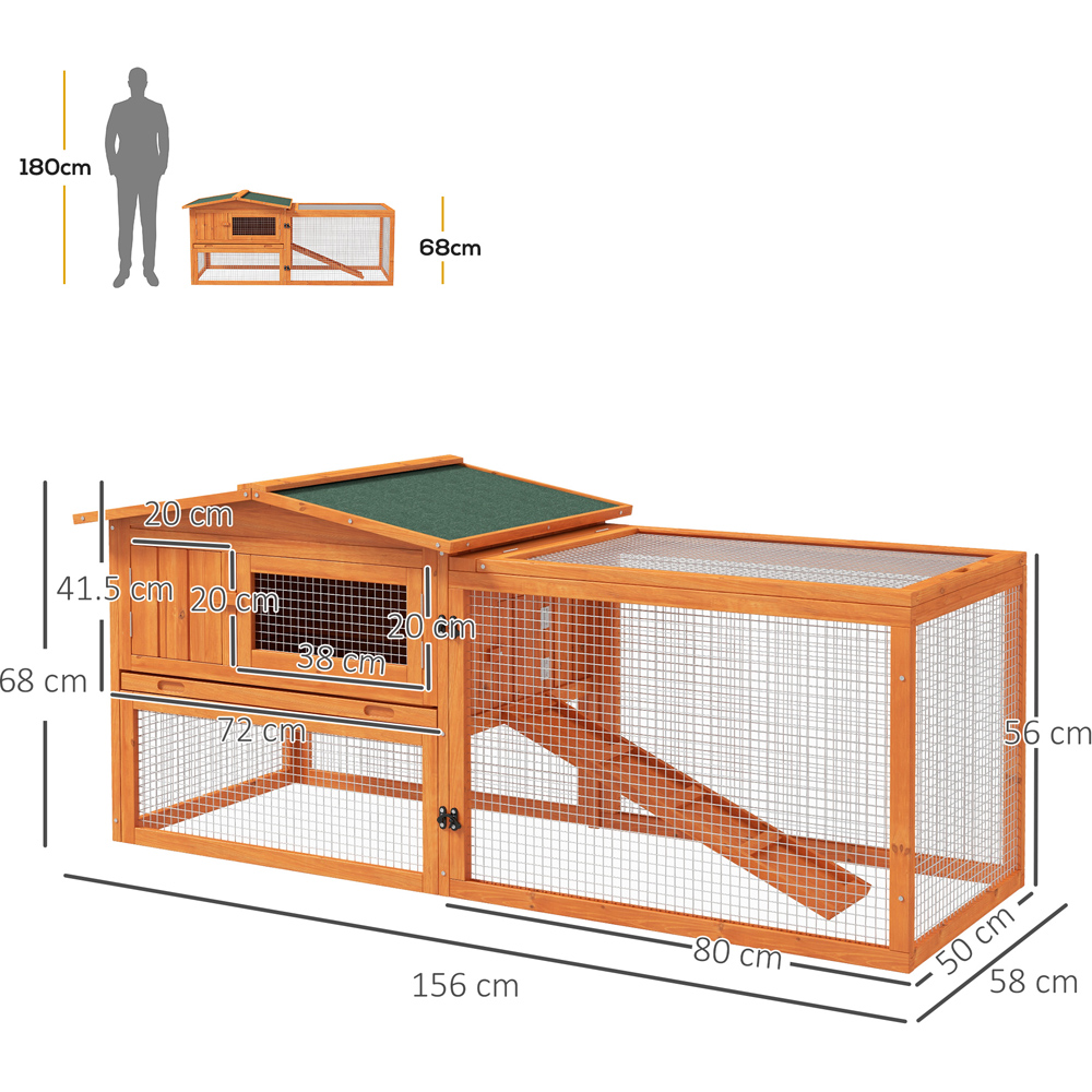 PawHut Outdoor Pet Rabbit Hutch Image 6
