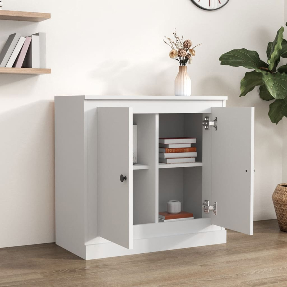 vidaXL 2 Door White Sideboard Image 8