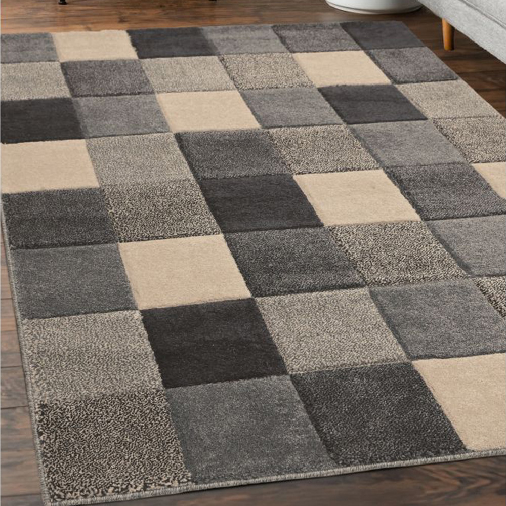 Homemaker Newport Grey Blocks Rug 120 x 170cm Image 1