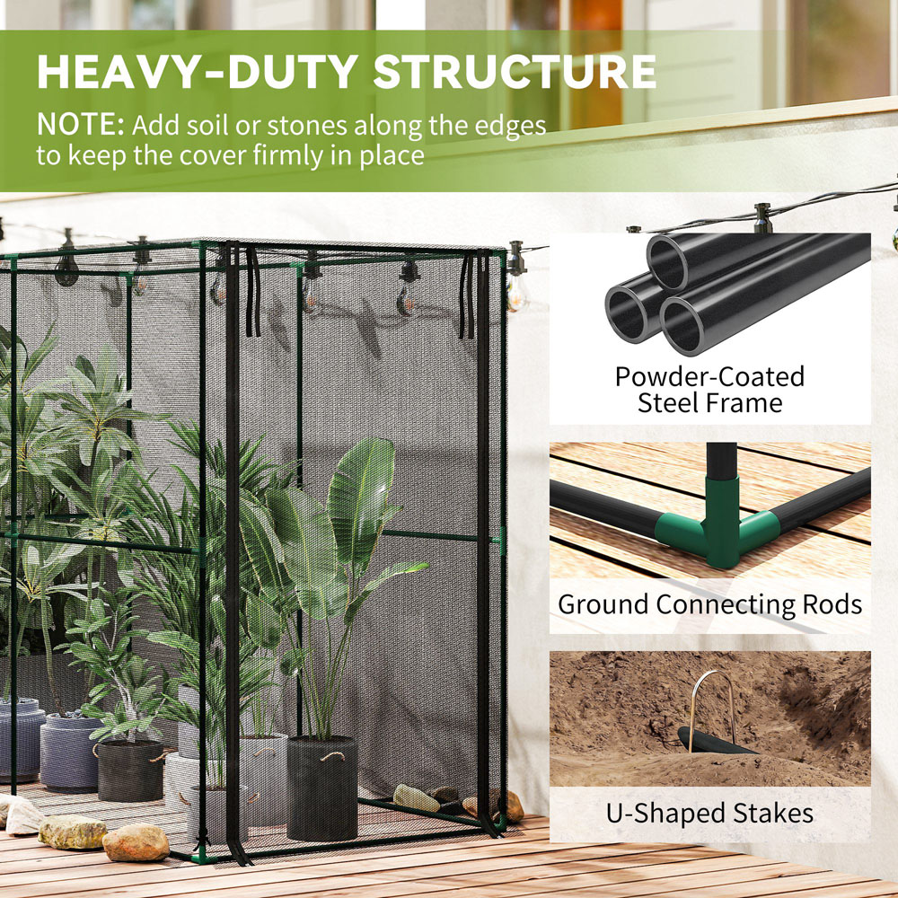 Outsunny Black Plant and Fruit Protection Netting Cage Tent 6.5 x 3.3ft Image 7