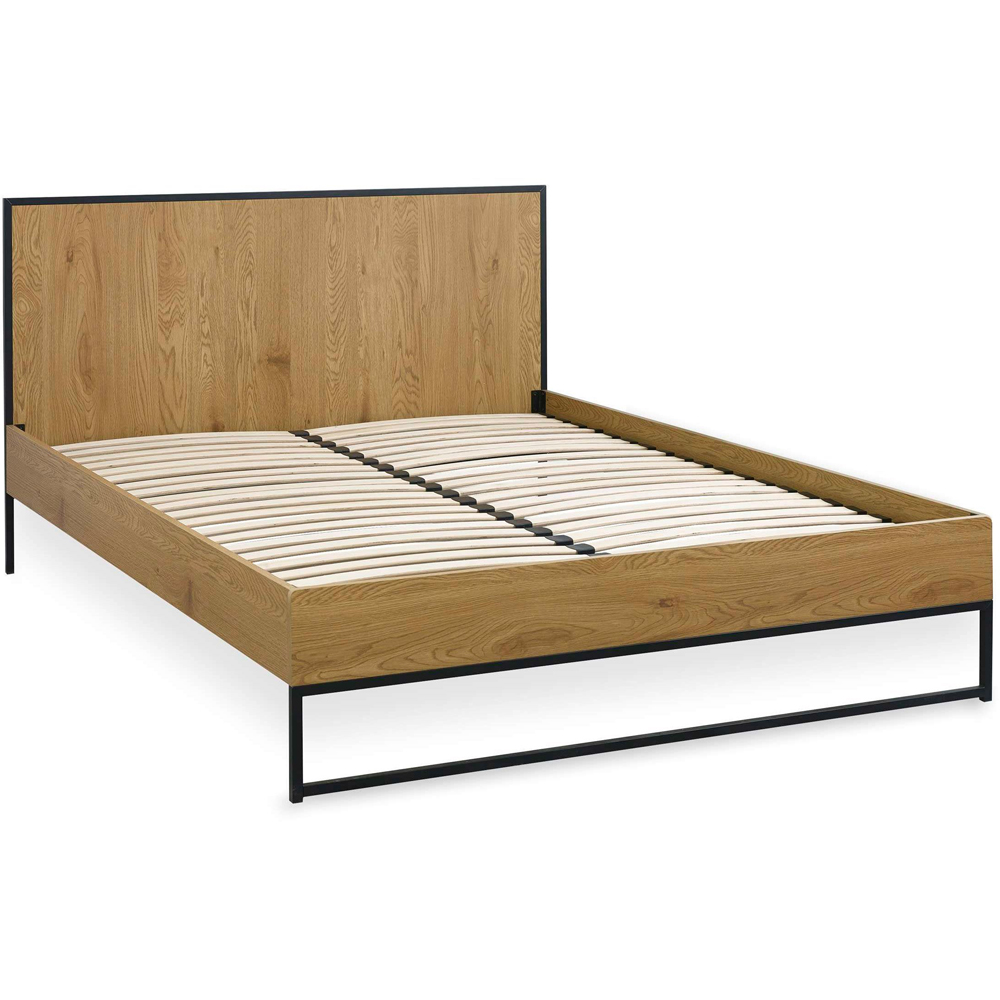 Julian Bowen Harlow Double Oak and Black Bed Frame Image 2
