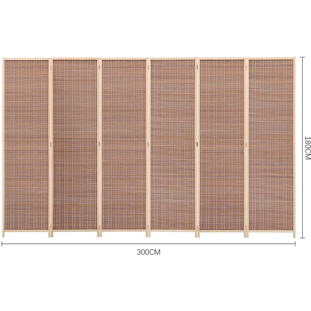 Living and Home 6 Panel Brown Folding Wooden Privacy Screen Image 8