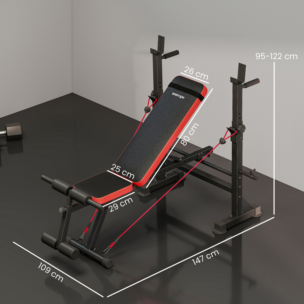 SPORTNOW Multi Function Adjustable Weight Bench with Rack and Dip Stand Image 9