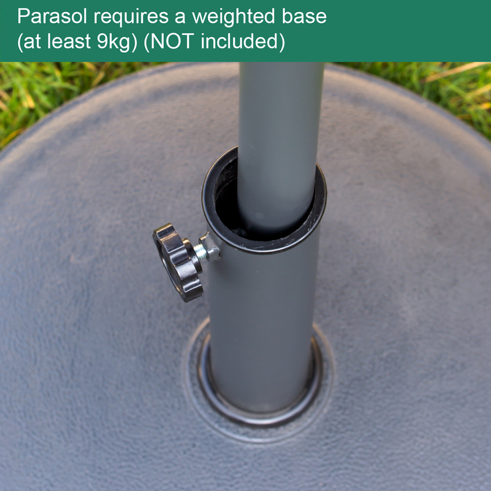 GardenKraft Grey 6 Ribs Crank and Tilt Parasol 2.7m Image 7