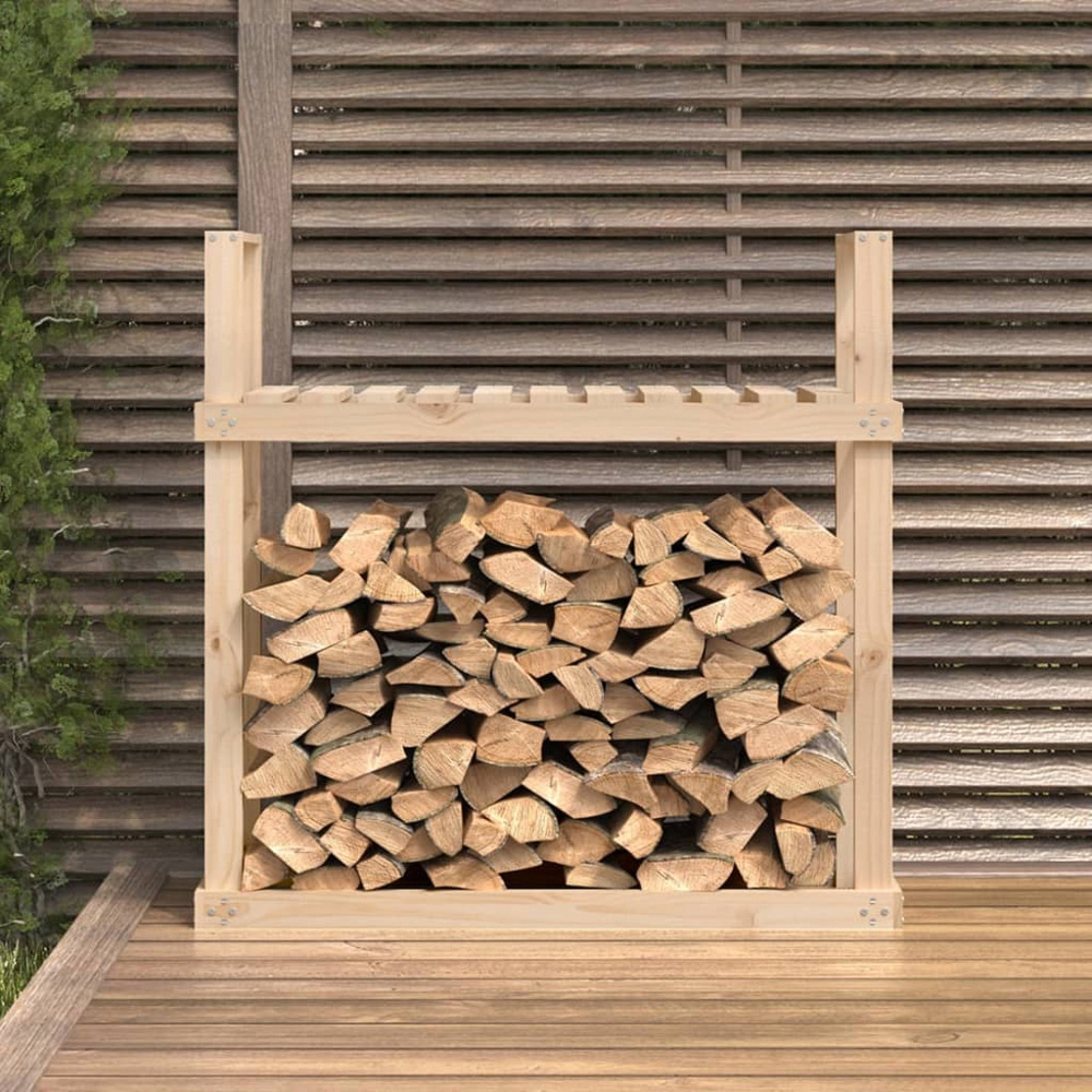 vidaXL Solid Pine Wood Firewood Rack 110 x 35 x 108.5cm Image 2