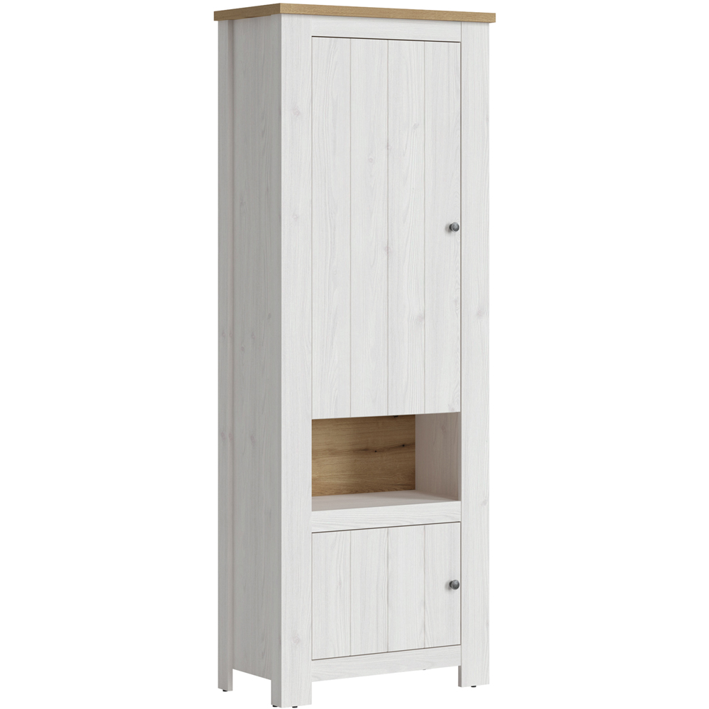 Florence Celesto 2 Door White and Oak Display Cabinet Image 2