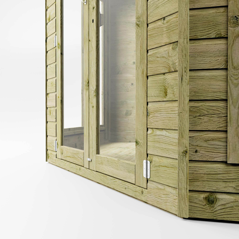 Mercia 7 x 7ft Double Door Shiplap Corner Summerhouse with Side Shed Image 5