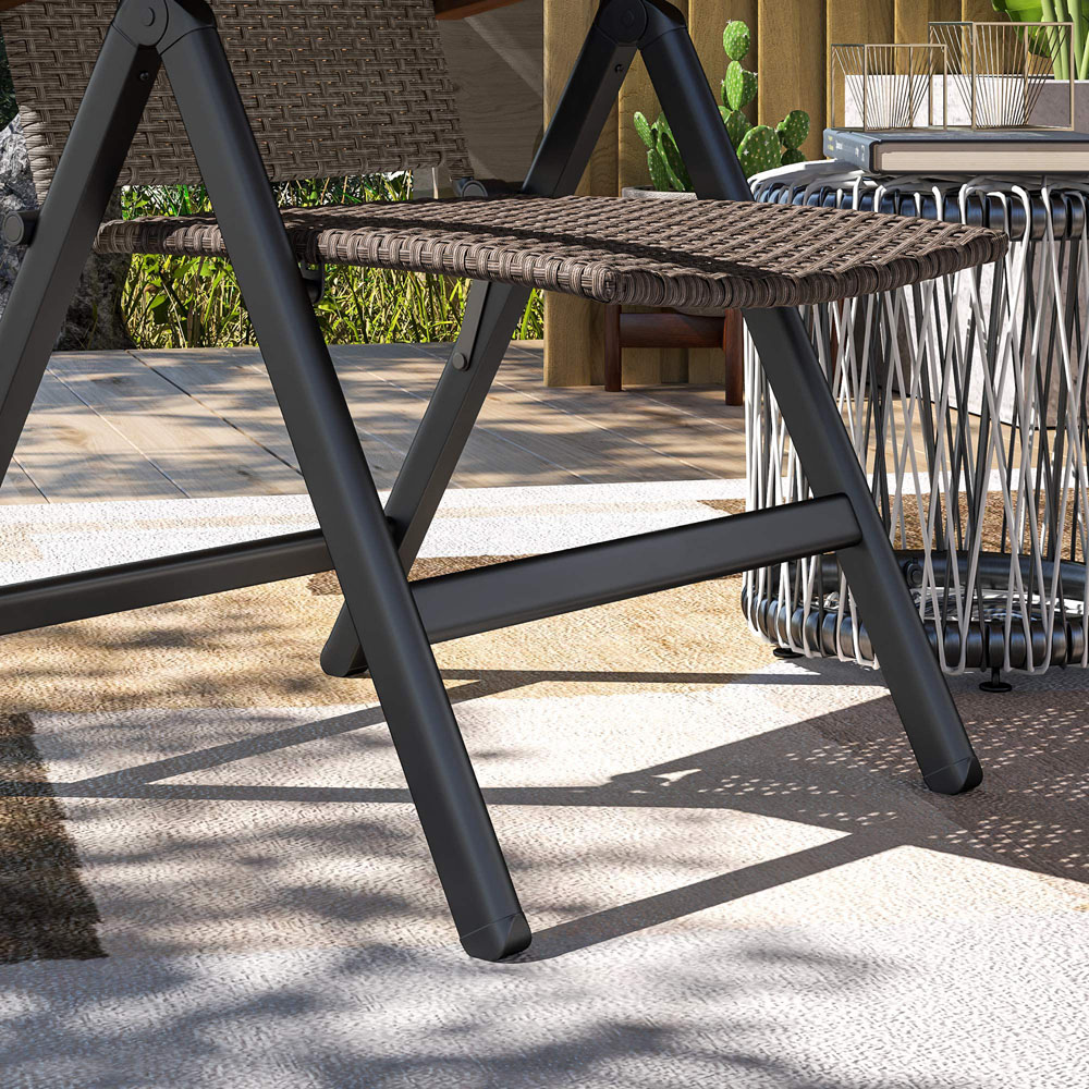 Outsunny Brown Rattan Folding Garden Chair Image 3