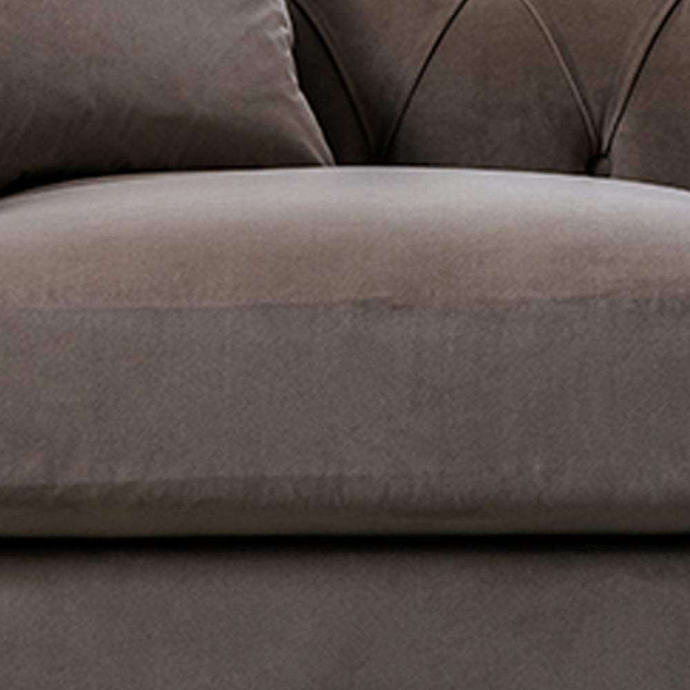 Elsie Chesterfield 3 Seater Mushroom Plush Velvet Sofa Image 3