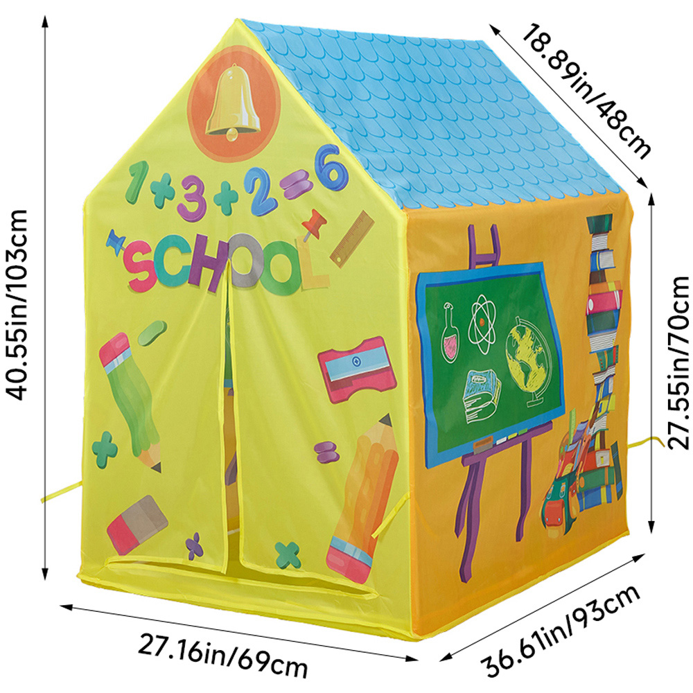 Living and Home Yellow Portable Pretend School Playhouse Image 9