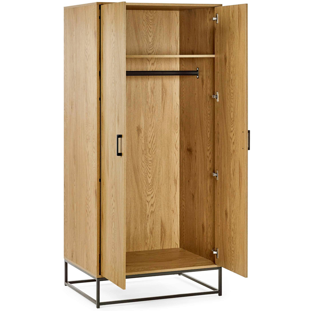 Julian Bowen Harlow 2 Door Light Oak Effect Wardrobe Image 4
