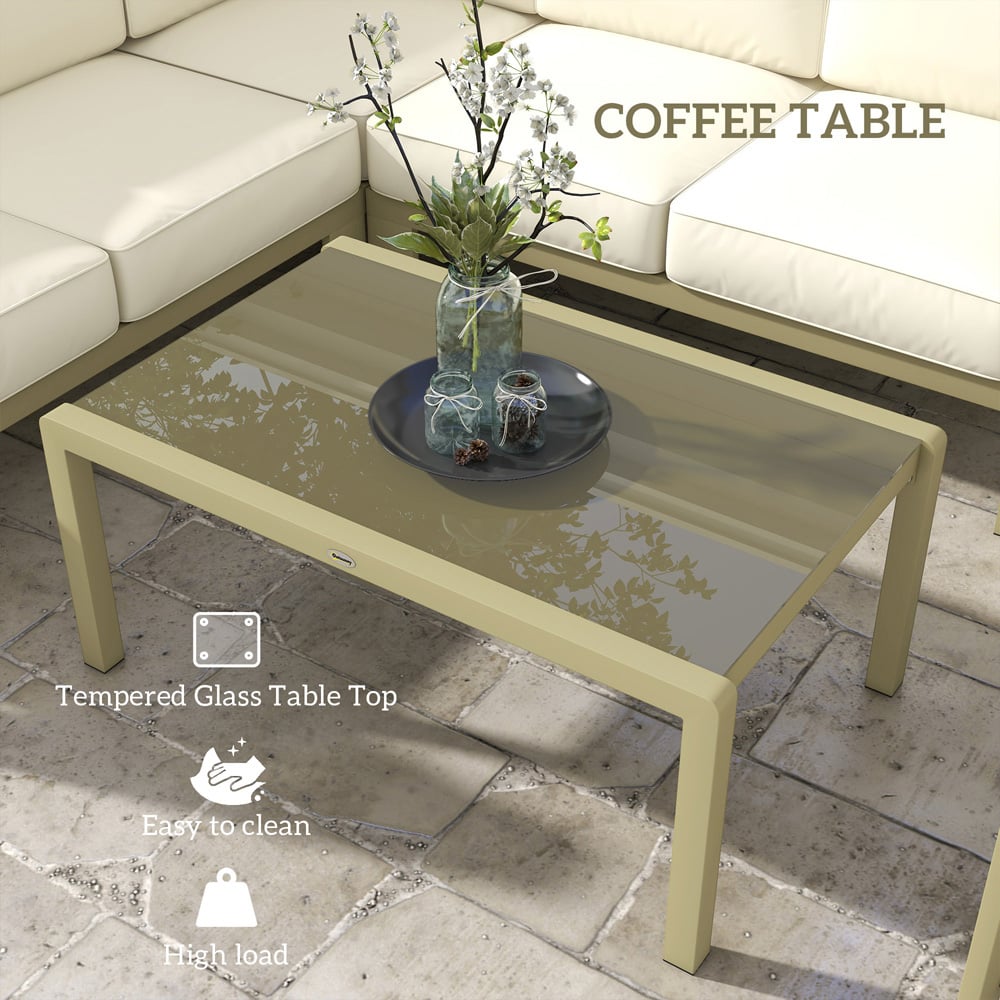 Outsunny 6 Seater Gold Aluminium Garden Sofa Set Image 6