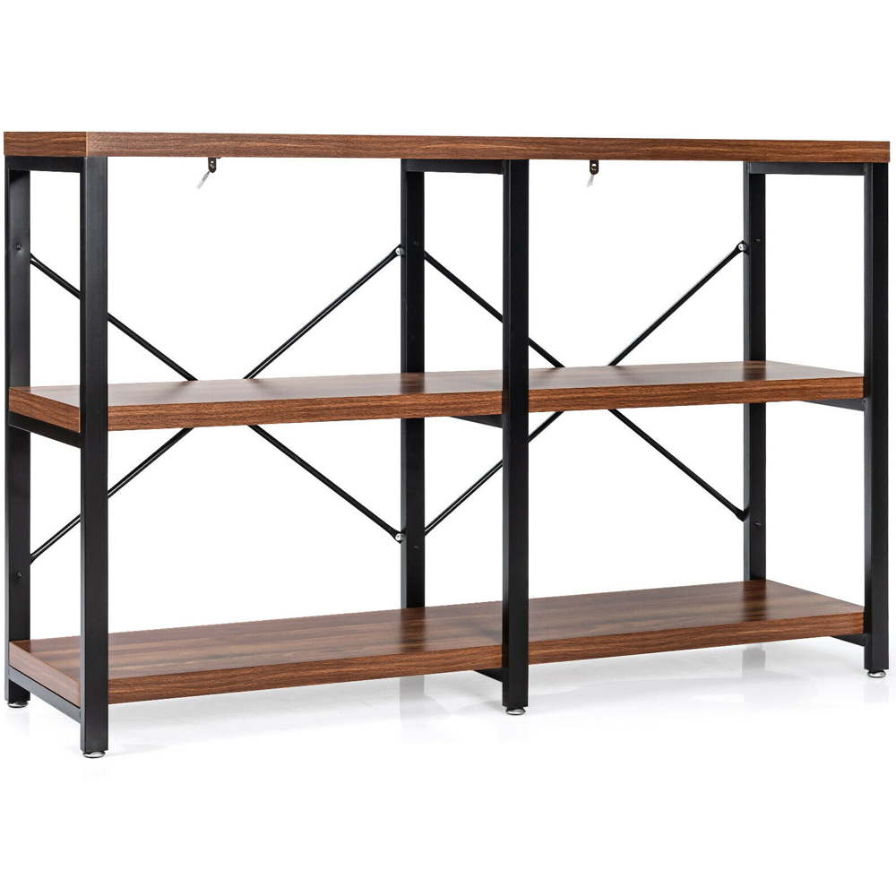 Costway 2 Shelf Rustic Console Table Image 2