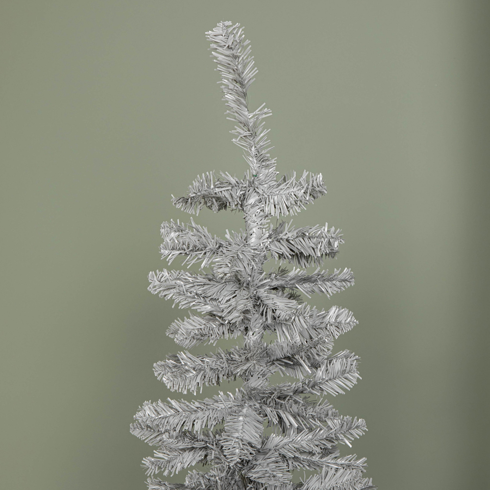 Samuel Alexander Grey Pencil Artificial Christmas Tree with Green Metal Stand 5ft Image 3
