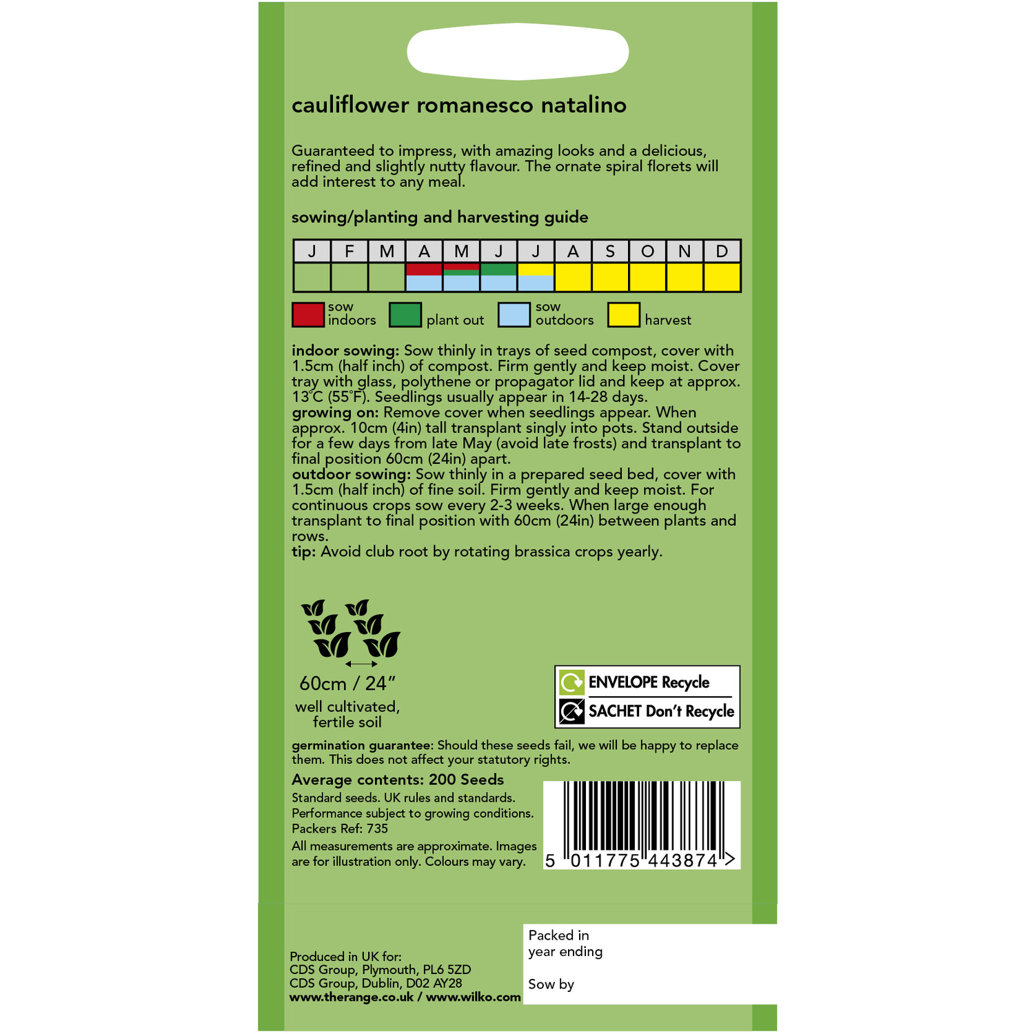 Wilko Cauliflower Romanesco Natalino Seeds Image 2