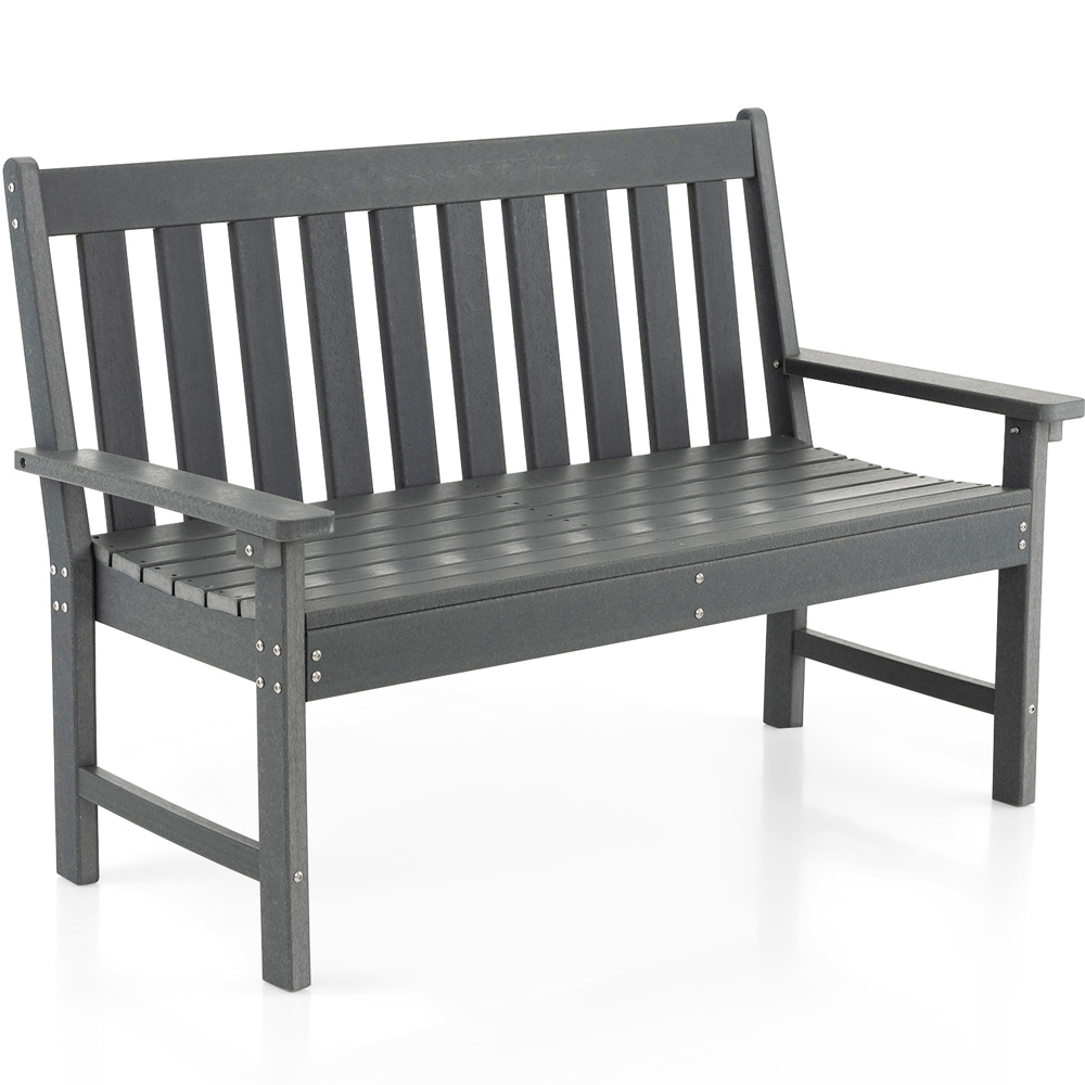 Costway Grey All Weather Garden Bench Image 2