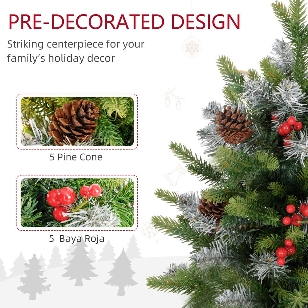 Everglow Pre-Lit Snow Flocked Tabletop Artificial Christmas Tree 2ft 2 Pack Image 5