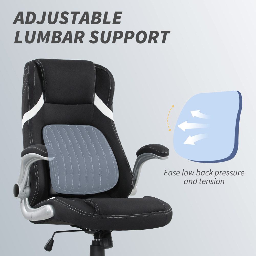 Vinsetto Black Fabric Tiltable Office Chair Image 6