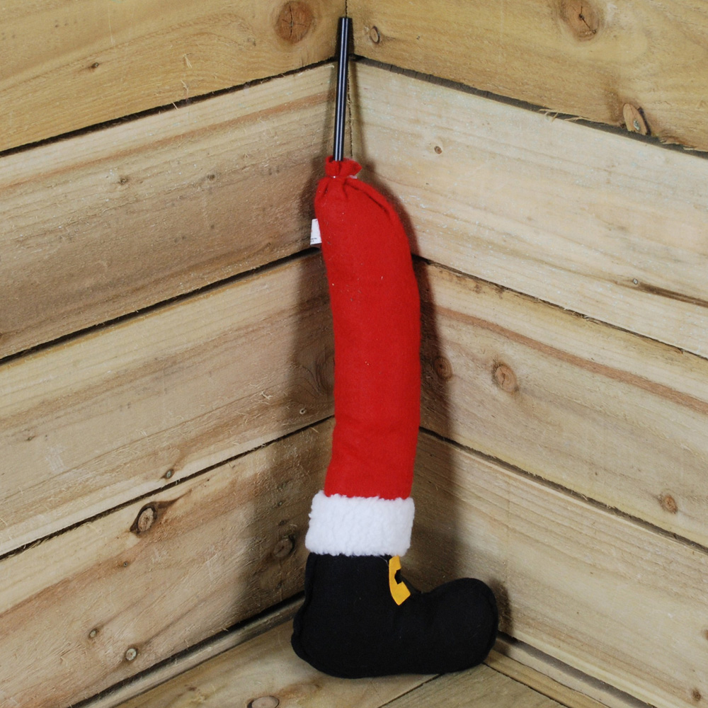 Samuel Alexander Red and Single Santa Design Chunky Leg with Boot Christmas Decoration 40cm Image 2