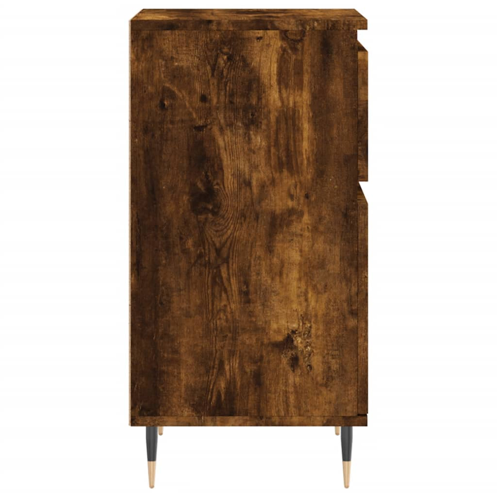 vidaXL Single Door Single Drawer Smoked Oak Sideboard Set of 2 Image 8