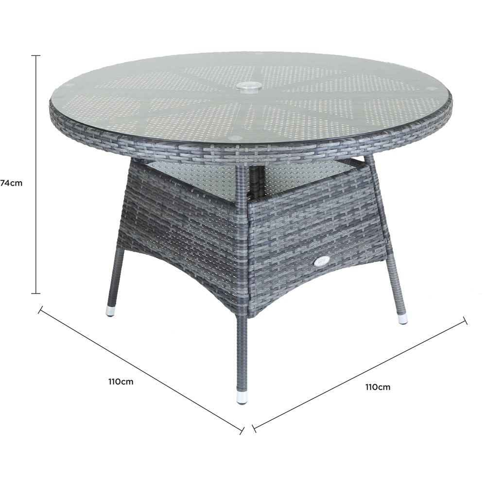Charles Bentley Rattan 4 Seater Dining Table Grey Image 9