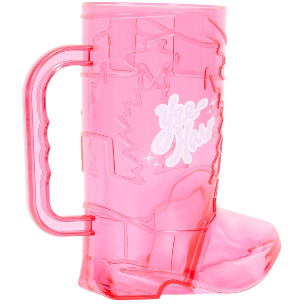 Cowgirl Boot Cup with Straw Pink Image 6