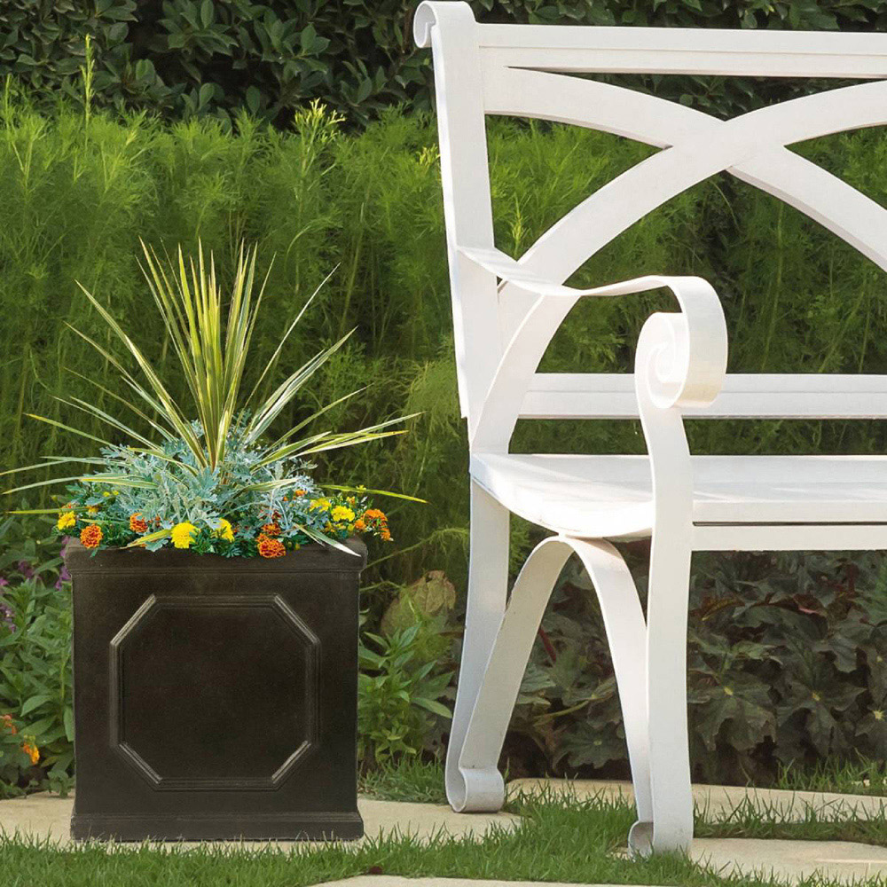 wilko Chelsea Dark Grey Light Stone Outdoor Planter 38cm Image 4