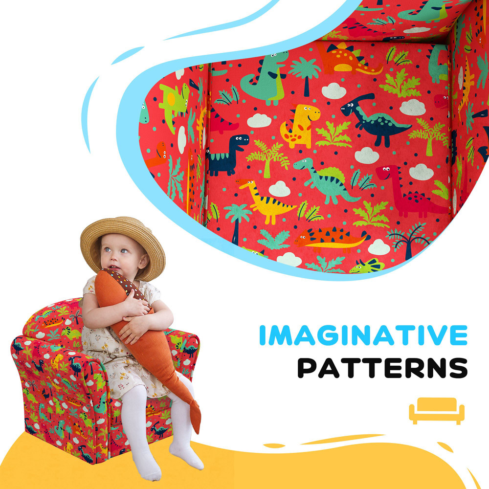 AIYAPLAY Red Dinosaur Kids Armchair Image 5