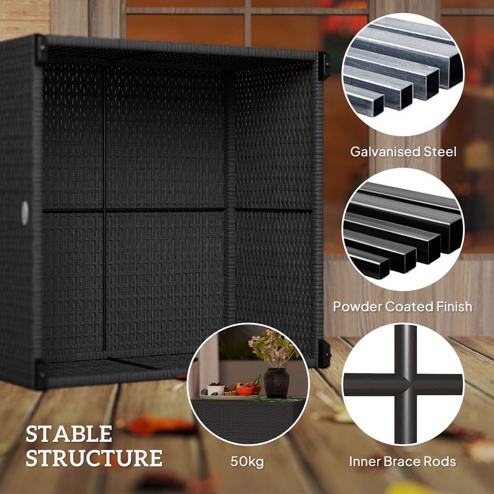 Outsunny Dark Grey Rattan Outdoor Coffee Table Image 7