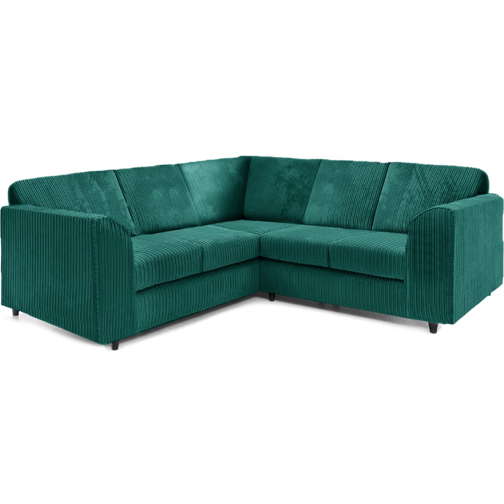 Luxor 5 Seater Teal Jumbo Cord Full Back L Shaped Corner Sofa Set Image 2