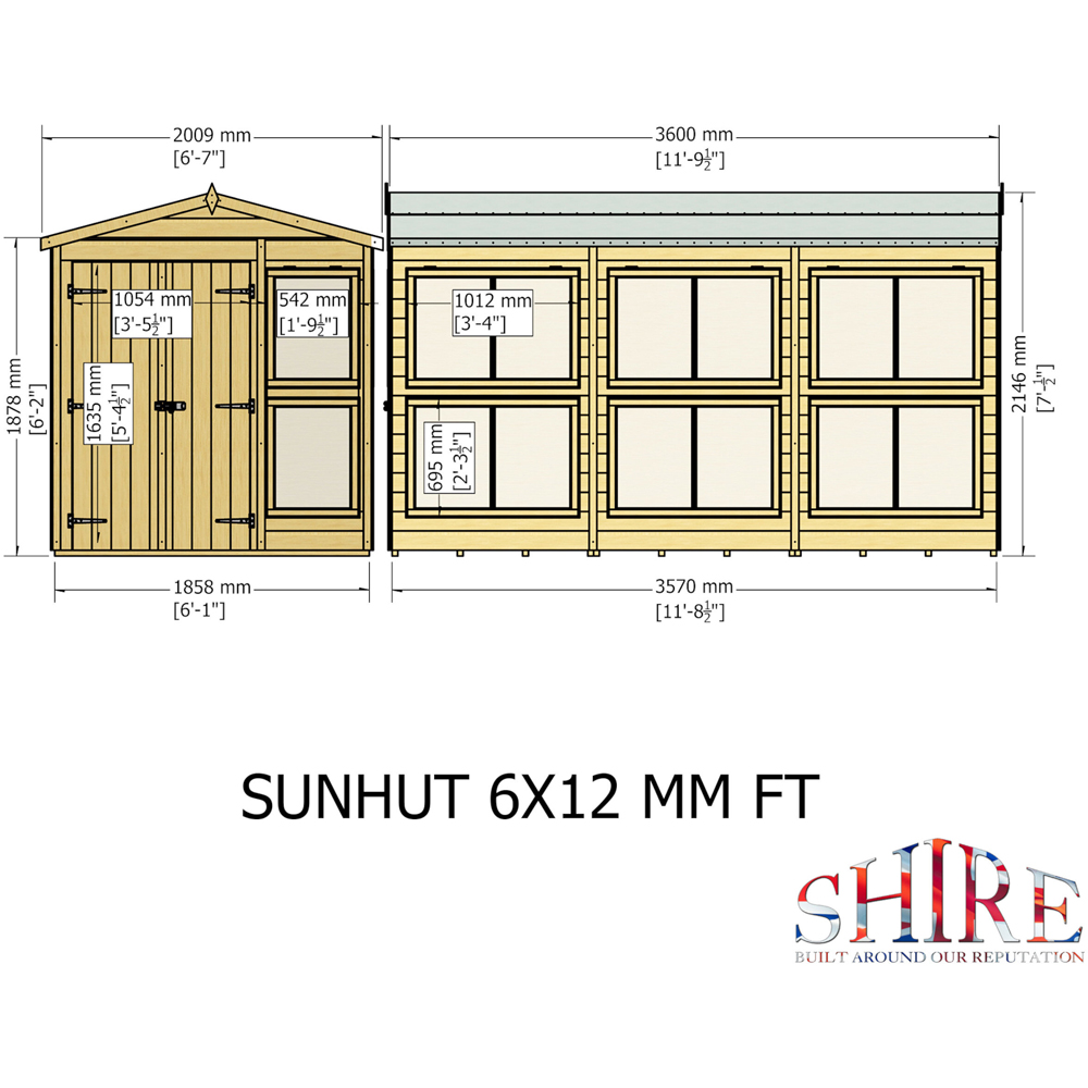 Shire 6 x 12ft Sun Hut Image 7