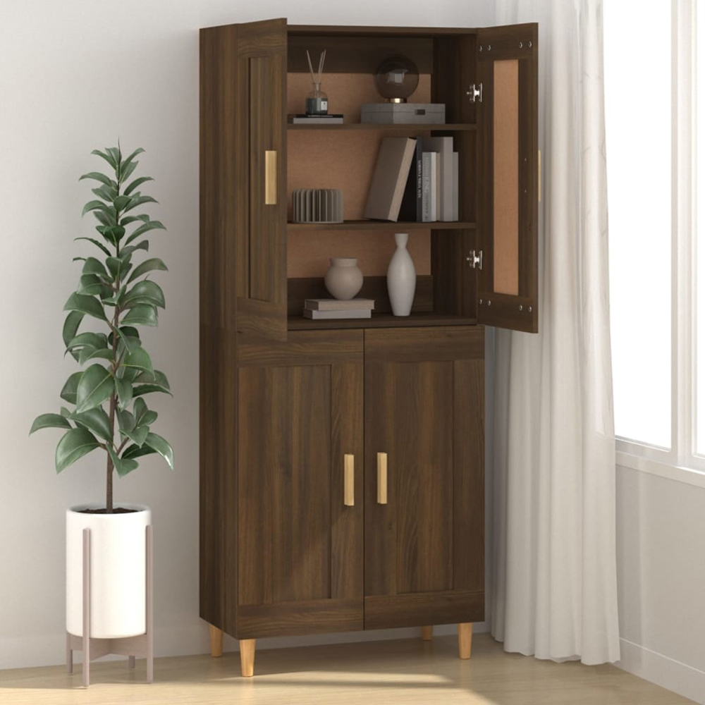 vidaXL 2 Door Brown Oak Sideboard Image 1