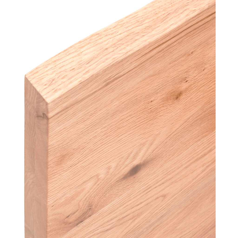 vidaXL 180 x 50 x 4cm Light Brown Treated Solid Wood Oak Wall Shelf Image 5
