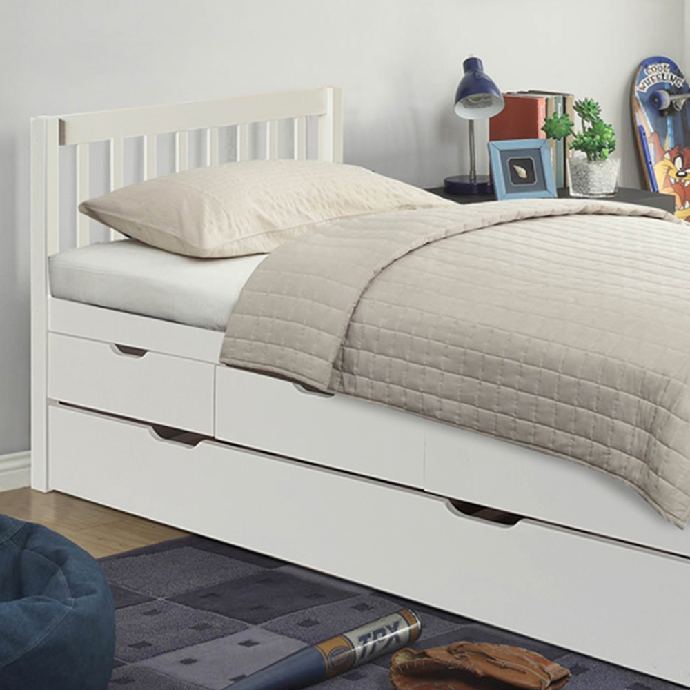 Brooklyn Single White Pine Cabin Bed with Trundle Image 2