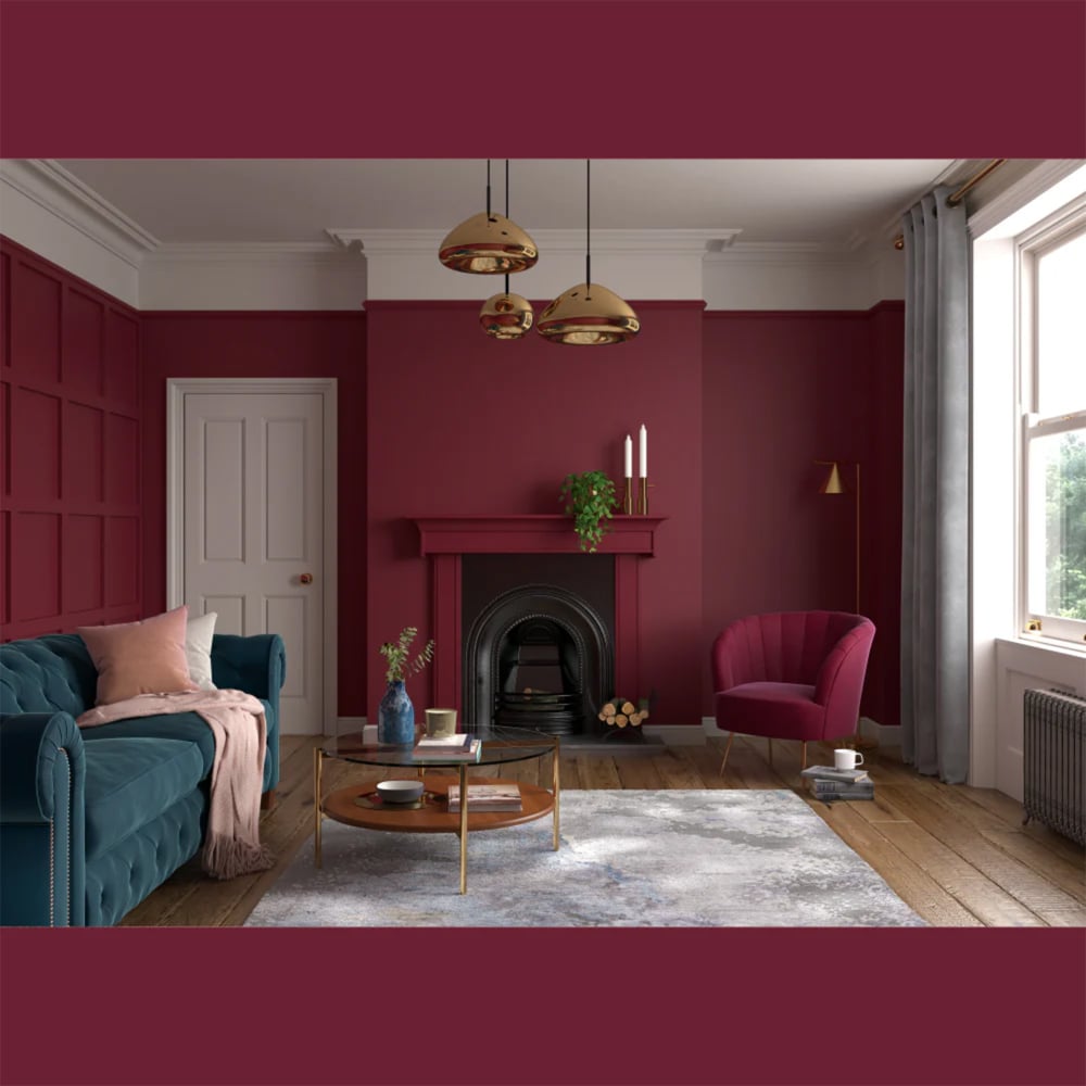 Dulux Heritage Walls and Ceilings Florentine Red Velvet Matt Emulsion Paint 1L Image 4